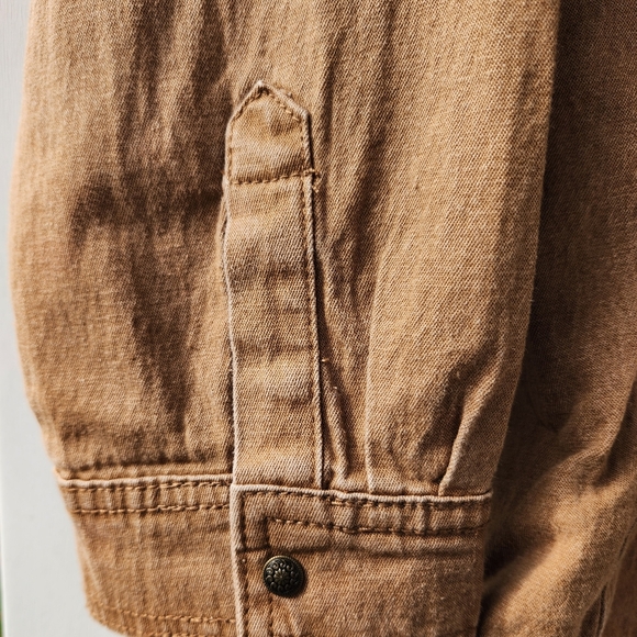 Denium Shirt Jacket Embellished Tan Kaiki 2X New with Tags - Picture 5 of 10